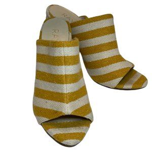 Raye | Cheerful Yellow Jute-wrapped Block Heels with Peep Toe